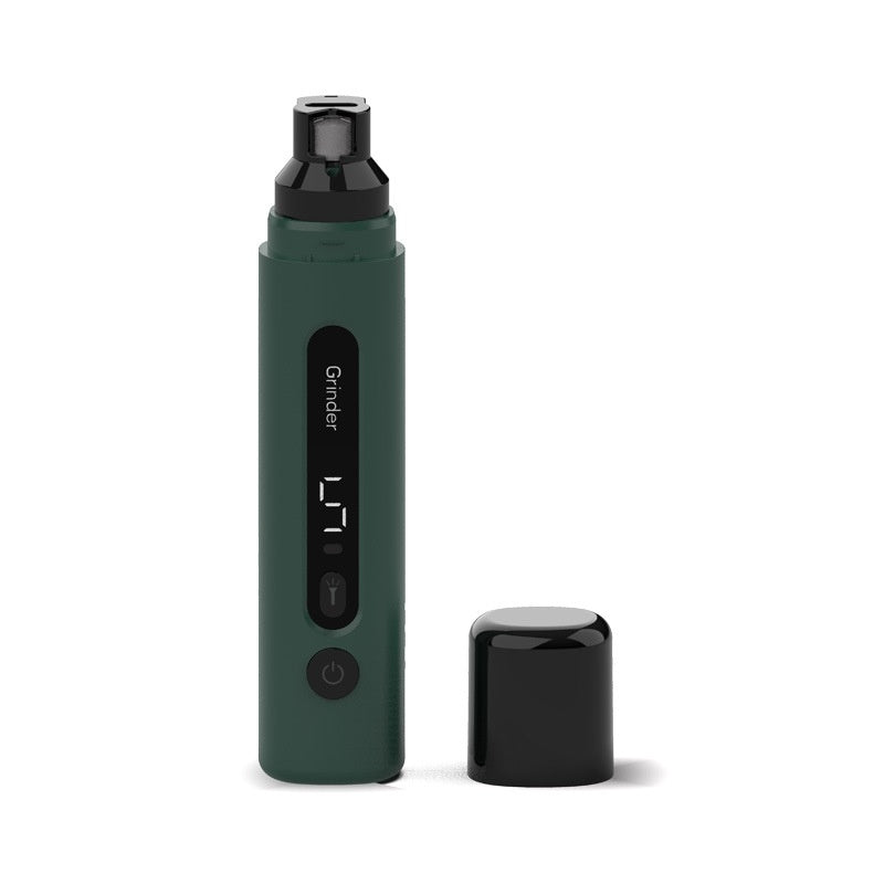 Vendora nail grinder in deep green with cap